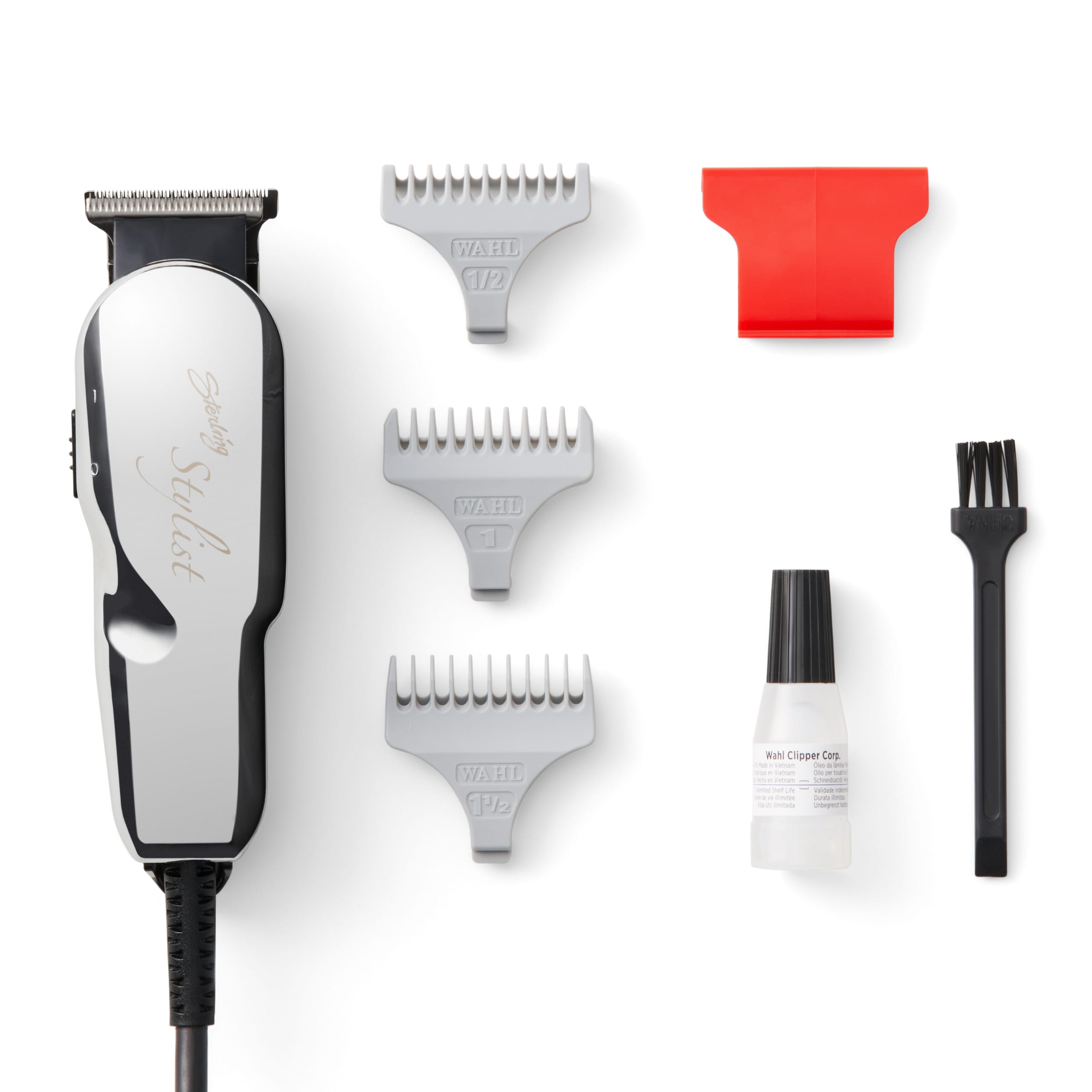 Wahl Professional Sterling Stylist Miniature T Blade Trimmer Great for Professional Stylists and Barbers Rotary Motor Silver