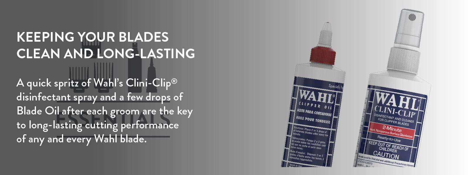 Wahl Clini-Clip Disinfectant Cleaner and Clipper Oil for Cutting Performance