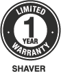Shaver 1 year Warranty